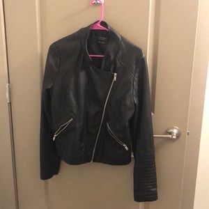 Women’s faux leather black jacket size XL